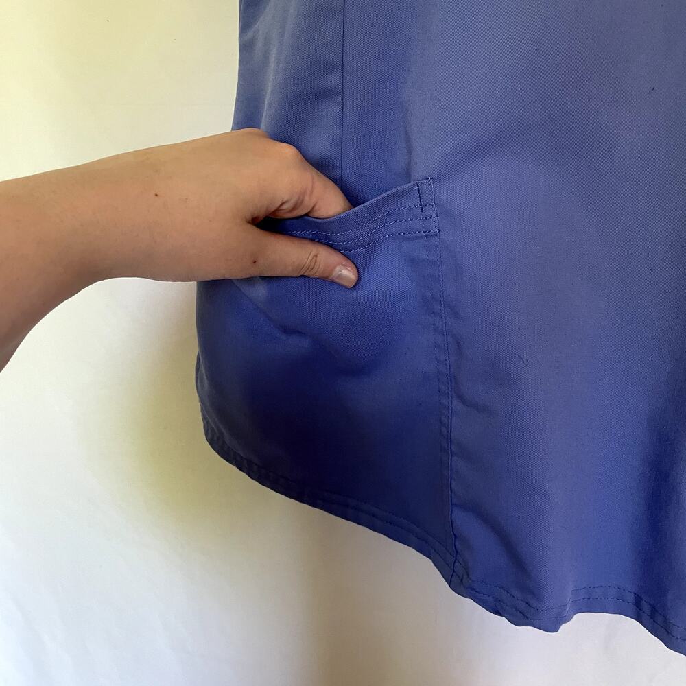Healing Hands Purple Label Scrub Top Large Blue Women Modern Fit Stretch 2167 - Picture 4 of 7